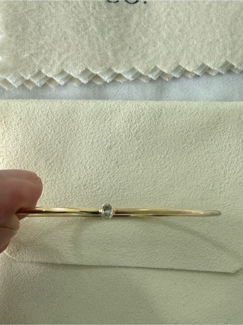 Yearly Co. Heavy Weight Delicate Diamond Bangle: Oval Diamond - Picture 6 of 6